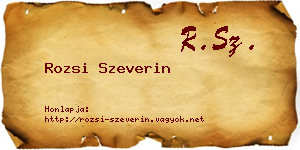 Rozsi Szeverin névjegykártya